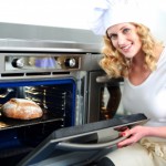 "female Baker With Oven"